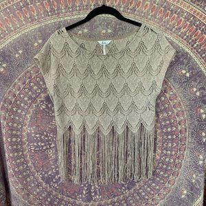 Sparkle Fringe Crop Top Boho Festival Tank